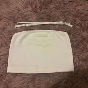 Abercrombie & Fitch Soft Seamless White Tube Top With Removable Straps